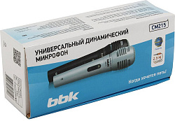 Микрофон проводной BBK CM215 2.5м черный/серебристый