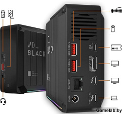 Накопитель SSD WD Thdb3 1Tb WDBA3U0010BBK-EESN D50 Game Dock 1.8" черный USB 3.1 type C