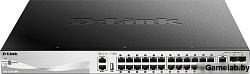 D-Link DGS-3130-30PS/B1A, PROJ L3 Managed Switch with 24 10/100/1000Base-T ports and 2 10GBase-T por