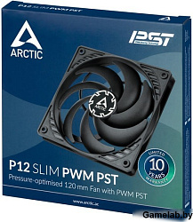 Arctic Cooling Вентилятор Arctic Cooling Вентилятор корпусной ARCTIC P12 SLIM PWM PST  (ACFAN00187A)