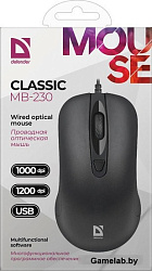 Мышка USB OPTICAL CLASSIC MB-230 BLACK 52231 DEFENDER