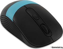 Мышь Оклик 310MW черный/синий оптическая (3200dpi) беспроводная USB для ноутбука (4but)