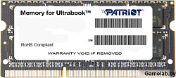 Patriot Memory for Ultrabook 4GB DDR3 SO-DIMM PC3-12800 (PSD34G1600L81S) Patriot Memory for Ultrabook 4GB DDR3 SO-DIMM PC3-12800 (PSD34G1600L81S)