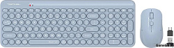 Клавиатура + мышь A4Tech Fstyler FG3300 Air2 клав:синий мышь:синий USB беспроводная slim Multimedia