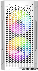 Корпус Powercase Mistral Micro Z3W Mesh LED, Tempered Glass, 2x 140mm + 1х 120mm 5-color fan, белый,
