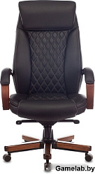 Кресло руководителя Бюрократ T-9924WALNUT черный кожа крестов. металл/дерево