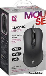 Мышка USB OPTICAL CLASSIC MB-230 BLACK 52231 DEFENDER
