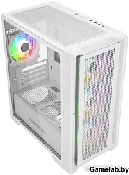 Корпус Powercase Alisio Micro X4W V2, Tempered Glass, 4х 120mm ARGB fans, ARGB HUB, белый, mATX  (CA
