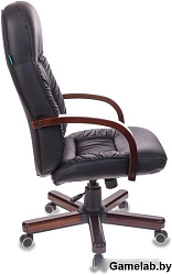 Кресло руководителя Бюрократ T-9908 черный кожа крестовина металл/дерево