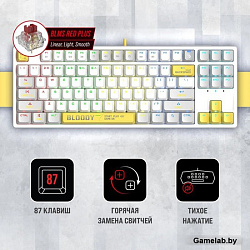 Клавиатура A4Tech Bloody S87 Energy механическая белый USB for gamer LED (S87 USB ENERGY WHITE)