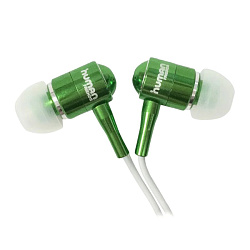 Наушники-вкладыши Human Friends Zipper Green, молния, корпус металл, динамик 10 мм, 32 Ом, провод 12