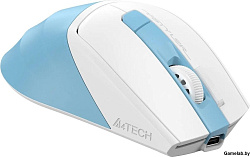 Мышь A4Tech Fstyler FG45CS Air2 голубой/белый оптическая (2000dpi) silent беспроводная USB для ноутб