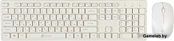 Клавиатура + мышь Oklick 240M клав:белый мышь:белый USB беспроводная slim Multimedia
