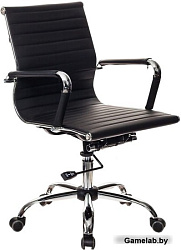 Кресло руководителя Бюрократ CH-883-LOW черный искусственная кожа низк.спин. крестовина металл хром