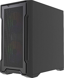 Корпус Powercase Mistral Micro X3B ARGB, Tempered Glass, 3x 120mm ARGB PWM Fan, чёрный, mATX  (CMMXB