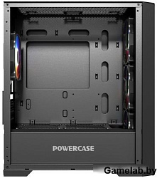 Корпус Powercase ByteFlow Micro Black, Tempered Glass, 4х 120mm ARGB fans, ARGB HUB, чёрный, mATX  (