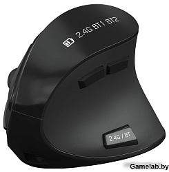Мышь Оклик 990MW черный оптическая (2400dpi) silent беспроводная BT/Radio USB для ноутбука (9but)