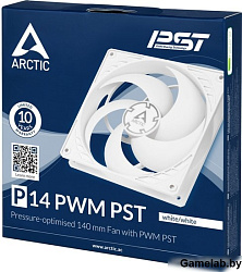 Вентилятор 140mm Arctic Cooling Arctic P14 PWM PST White (ACFAN00197A) 4пин, 140x140x27мм, 200-1700о