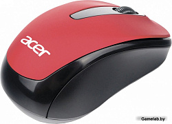 Мышь Acer OMR136 красный оптическая (1000dpi) беспроводная USB для ноутбука (2but)