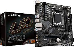 GIGABYTE A620M H, AM5, A620, 2*DDR5, DP+HDMI,  4 SATA 6 Гб/с, M2, Audio, Gb LAN, USB 3.2, USB 2.0, m