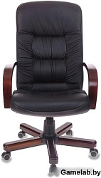 Кресло руководителя Бюрократ T-9908 черный кожа крестовина металл/дерево