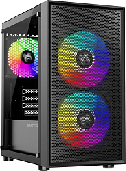 Корпус XASTRA  A305M 3FRGB Black mATX/Mesh/ tempered glass / 2x140mm + 1x120mm FRGB fans/ A305M-2FC1