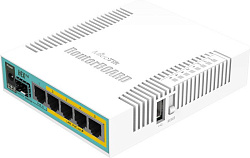 Маршрутизатор MikroTik RB960PGS hEX PoE with 800MHz CPU, 128MB RAM, 5x Gigabit LAN (four with PoE ou Маршрутизатор MikroTik RB960PGS hEX PoE with 800MHz CPU, 128MB RAM, 5x Gigabit LAN (four with PoE ou