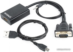 Cablexpert Переходник Cablexpert Переходник VGA-HDMI Cablexpert A-VGA-HDMI-01 VGA 15M - HDMI 19F, дл