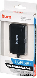 Разветвитель USB 3.0 Buro BU-HUB4-U3.0-S 4порт. черный	BURO	BU-HUB4-U3.0-S	