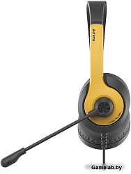 Наушники с микрофоном A4Tech Fstyler FH100U желтый/черный 2м накладные USB оголовье (FH100U (BUMBLEB