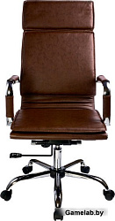 Кресло руководителя Бюрократ Ch-993 коричневый искусственная кожа крестовина металл хром