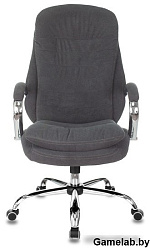 Кресло руководителя Бюрократ T-9950SL Fabric серый Alfa 44 крестов. металл хром