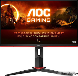 Монитор AOC 23.8" Value Line Q24G2A черный/красный IPS LED 1ms 16:9 HDMI M/M матовая HAS Piv 350cd 1