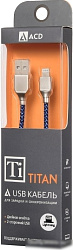 ACD Кабели USB ACD USB кабель ACD-Titan Lightning ; USB-A Нейлон, 1м, сине-черный (ACD-U927-P5L)