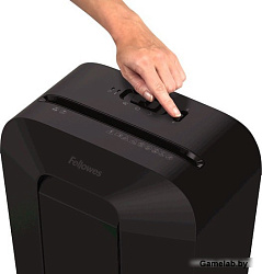 Шредер Fellowes PowerShred LX50 черный (секр.P-4)/перекрестный/9лист./17лтр./скрепки/скобы/пл.карты