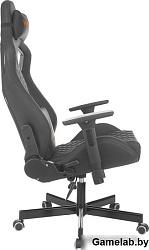 Кресло игровое Knight Outrider черный ромбик эко.кожа с подголов. крестов. металл