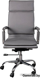 Кресло руководителя Бюрократ CH-993 серый искусственная кожа крестовина металл хром