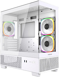 Корпус Powercase Vision Micro M3W, Tempered Glass, 3x 120mm ARGB PWM Fan, белый, mATX  (CVMMW-A3)