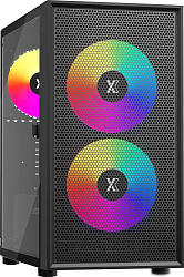 Корпус XASTRA  A305M 3ARGB Black mATX/Mesh/ tempered glass / 2x140mm + 1x120mm ARGB PWM fans/ Door/ 