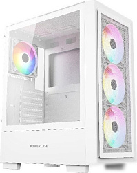 Корпус Powercase Mistral AY4W ARGB, Tempered Glass, 4x 120mm ARGB Fans, белый, ATX  (CMAYW-A4)