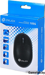 Мышь Oklick 105S черный оптическая (800dpi) USB для ноутбука (2but)