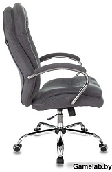 Кресло руководителя Бюрократ T-9950SL Fabric серый Alfa 44 крестов. металл хром