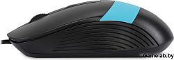 Мышь Оклик 310M черный/синий оптическая (2400dpi) USB для ноутбука (4but)