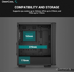 Корпус Deepcool CC560 ARGB V2 без БП, боковое окно (закаленное стекло), 3x120мм ARGB LED вентилятор 
