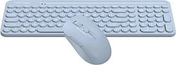 Клавиатура + мышь A4Tech Fstyler FG3300 Air2 клав:синий мышь:синий USB беспроводная slim Multimedia