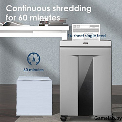 Шредер Deli ET096 серебристый (секр.P-5) фрагменты 16лист. 30лтр. CD