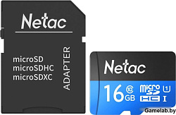 Флеш карта microSDHC 16Gb Class10 Netac NT02P500STN-016G-R P500 + adapter