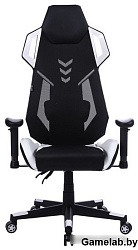 Кресло игровое Cactus CS-CHR-090BLW черный/белый эко.кожа/сетка крестов. нейлон