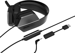 Philips Игровая гарнитура TAG4106BK, DTS Headphone:X 2.0, USB + провод 3,5 мм, Излучатели 50 мм / уп