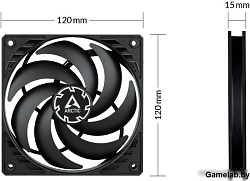 Arctic Cooling Вентилятор Arctic Cooling Вентилятор корпусной ARCTIC P12 SLIM PWM PST  (ACFAN00187A)